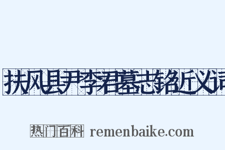 扶风县尹李君墓志铭近义词是什么意思的图片